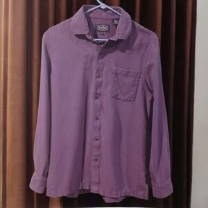 Nat Nash Silk Cotton Light Purple Mens Dress Button Down Shirt Size Medium